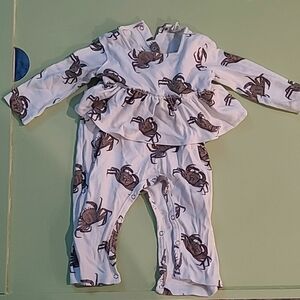 18-24 Month Kate Quinn Crab button up pajamas